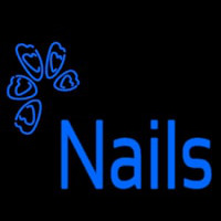 Blue Nails Logo Neonskylt