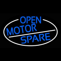 Blue Open Motor Spare Oval With White Border Neonskylt