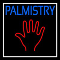 Blue Palmistry White Border Neonskylt