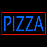 Blue Pizza Red Border Neonskylt