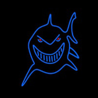 Blue Shark Face Neonskylt