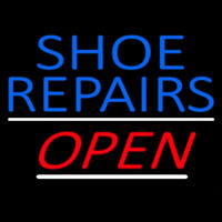 Blue Shoe Repairs Open Neonskylt