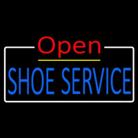 Blue Shoe Service Open Neonskylt