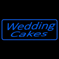 Blue Wedding Cakes Cursive Neonskylt