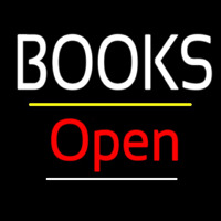 Books Open Yellow Line Neonskylt