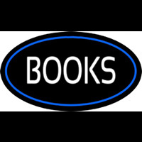 Books Oval Blue Neonskylt