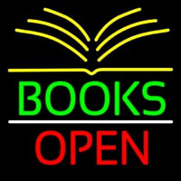 Books Red Open Neonskylt