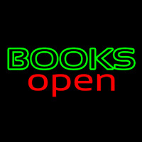 Books Red Open Neonskylt