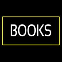 Books Yellow Border Neonskylt