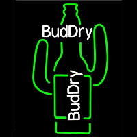 Bud Dry Cactus Beer Sign Neonskylt