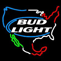 Bud Light Usa Map Beer Sign Neonskylt