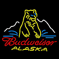 Budweiser Alaska Polar Bear Beer Sign Neonskylt