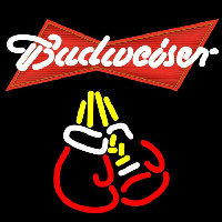 Budweiser Bo ing Gloves Beer Sign Neonskylt