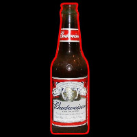 Budweiser Bottle Beer Sign Neonskylt