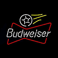 Budweiser Bowtie Soccer Beer Sign Neonskylt