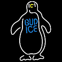 Budweiser Bud Ice Penguin Beer Sign Neonskylt