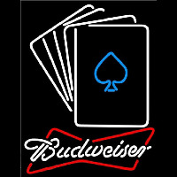 Budweiser Cards Beer Sign Neonskylt