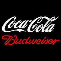 Budweiser Coca Cola White Beer Sign Neonskylt