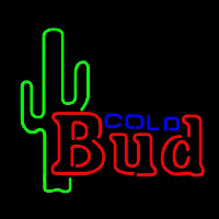 Budweiser Cold Cactus Beer Sign Neonskylt