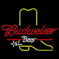 Budweiser Cowboy Boot Beer Sign Neonskylt