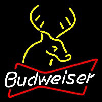 Budweiser Deer 24 24 Beer Sign Neonskylt