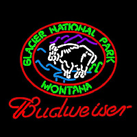 Budweiser Glacier National Park Montana Beer Sign Neonskylt