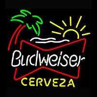 Budweiser Palm Tree Cerveza Beer Light Neonskylt