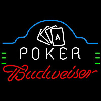 Budweiser Poker Ace Cards Beer Sign Neonskylt