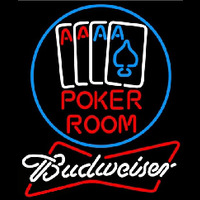 Budweiser Poker Room Beer Sign Neonskylt