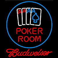 Budweiser Poker Room Beer Sign Neonskylt