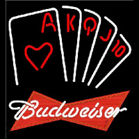 Budweiser Poker Series Beer Sign Neonskylt