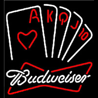 Budweiser Poker Series Beer Sign Neonskylt