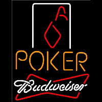 Budweiser Poker Squver Ace Beer Sign Neonskylt