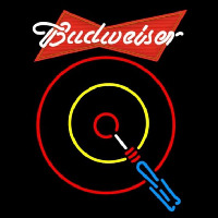 Budweiser Red Darts Beer Sign Neonskylt