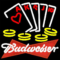 Budweiser Red Poker Ace Series Beer Sign Neonskylt