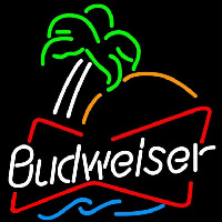 Budweiser Single Palm Tree Beer Sign Neonskylt