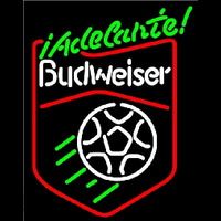 Budweiser Soccer Adelante Beer Sign Neonskylt