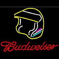 Budweiser Vintage Hascar Helmet3 Beer Sign Neonskylt