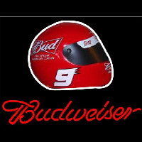 Budweiser Vintage Hascar Helmet4 Beer Sign Neonskylt