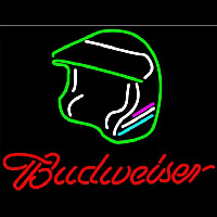 Budweiser Vintage Hascar Helmet8 Beer Sign Neonskylt