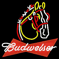 Budweiser White Logo Horse Beer Sign Neonskylt