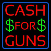 Cash For Guns Blue Border Neonskylt