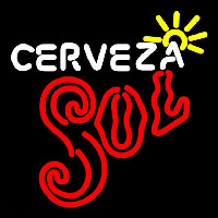 Cerveza Sol Sun Rays Neonskylt