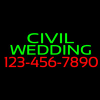 Civil Wedding With Phone Number Neonskylt