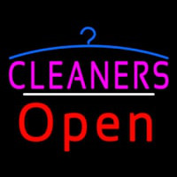 Cleaners Logo Open White Line Neonskylt