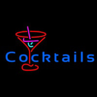 Cocktail with Red Cocktail Glass Neonskylt