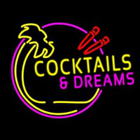 Cocktails and Dreams Bar Real Neon Glass Tube Neonskylt