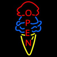 Cone Ice Cream Open Neonskylt