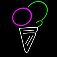 Cone Multicolored Ice Cream Neonskylt