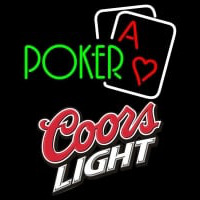 Coors Light Green Poker Neonskylt